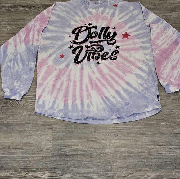 Spirit Jersey With Dolly Parton Dolly Vibes on It And Tye Dyed Unisex Size Med - Picture 4 of 4